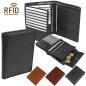 Preview: Herren Geldbörse Leder Geldbeutel RFID protected Portemonnaie Kombibörse Börse 95627
