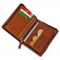 Preview: Herren Reißverschluss Geldbörse Leder Herrenbörse Portemonnaie Geldbeutel 35009
