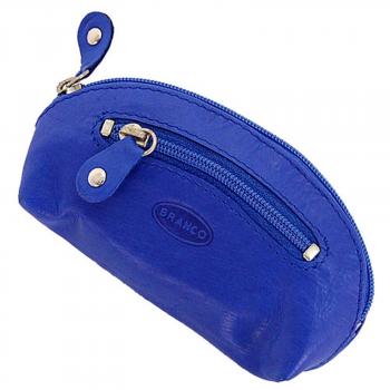 Branco Leder-Schlüsseltasche – Kompaktes Etui Mit 2 Schlüsselringen, Reißverschlussfach, Rot – Hochwertig, Griffig, Ideal Als Geschenk
