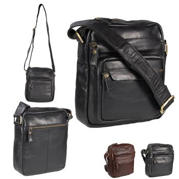 Kleine Leder Schultertasche Umhängetasche Herrentasche Männertasche 38315