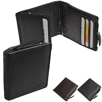 Herren Geldbörse Leder Herrenbörse Gelbeutel Dollarclip Geldklammer 50795