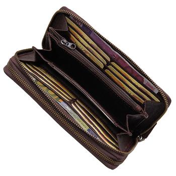 Große Damen Clutch Geldbörse Leder Damenbörse Geldbeutel Portemonnaie 70594