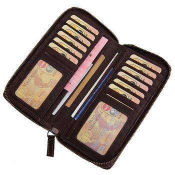Große Damen Clutch Geldbörse Leder Damenbörse Geldbeutel Portemonnaie 70594