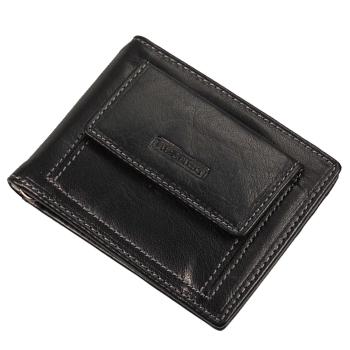 Herren Geldbörse Leder Dollarclip mit Münzfach Geldbeutel Geldclip 16749