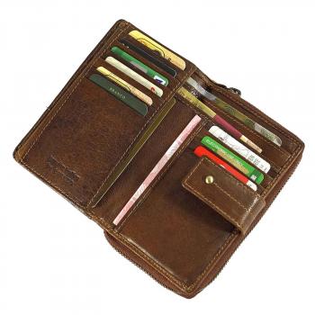 gräumige Damenbörse Leder Damen Geldbörse Portemonnaie Geldbeutel 79373