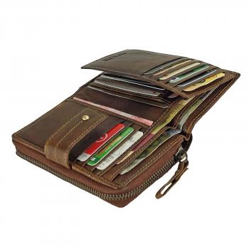 gräumige Damenbörse Leder Damen Geldbörse Portemonnaie Geldbeutel 79373