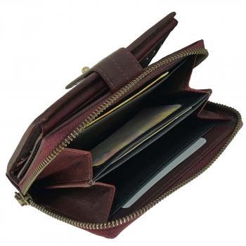 gräumige Damenbörse Leder Damen Geldbörse Portemonnaie Geldbeutel 79373