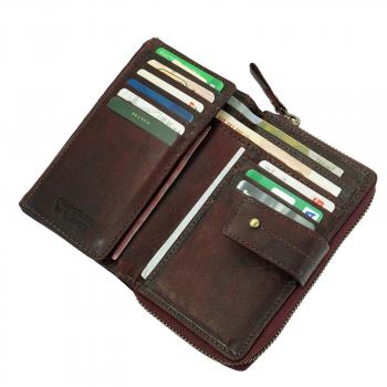 gräumige Damenbörse Leder Damen Geldbörse Portemonnaie Geldbeutel 79373