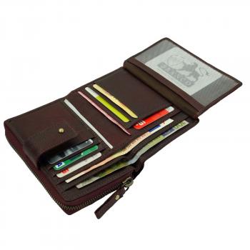 gräumige Damenbörse Leder Damen Geldbörse Portemonnaie Geldbeutel 79373