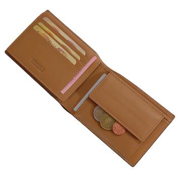Exklusive Croco Leder Herren Geldbörse Bifold Scheintasche mit Münzgeldfach 80747