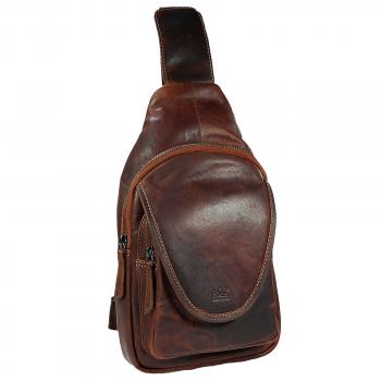 Bodybag Leder Schulterrucksack Rucksack Crossover Bag Damen Herren Tasche 61923