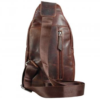 Bodybag Leder Schulterrucksack Rucksack Crossover Bag Damen Herren Tasche 61923
