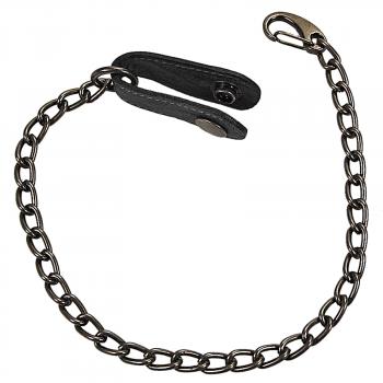 Sicherungskette Börsenkette für Kellnerbörse Gliederkette mit Karabinerhaken und Lederschlaufe 34000