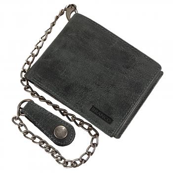 Herren Geldbörse Leder Geldbeutel mit Kette Querformat Kettenbörse im Vintage Look Bikerbörse 34014