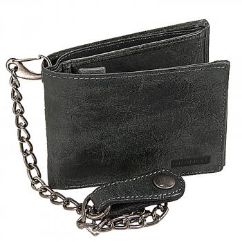 Herren Geldbörse Leder Geldbeutel mit Kette Querformat Kettenbörse im Vintage Look Bikerbörse 34014