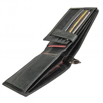 Herren Geldbörse Leder Geldbeutel mit Kette Querformat Kettenbörse im Vintage Look Bikerbörse 34014