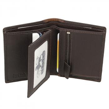 Geldbörse Leder Herrenbörse RFID Schutz Münzgeldfach Reißversluss 60948