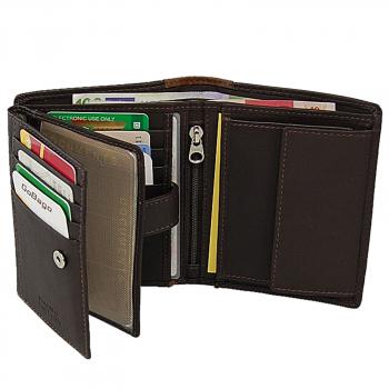 Herren Geldbörse Echtes Leder Geldbeutel RFID Blocker Herrenbörse 60951