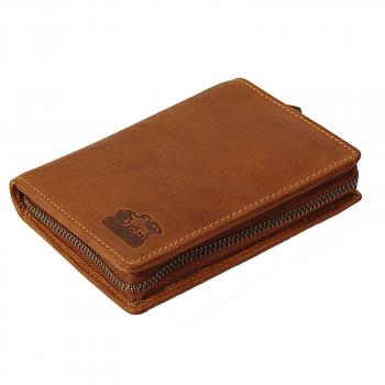 Herren Reißverschluss Geldbörse Leder Herrenbörse Portemonnaie Geldbeutel 35009