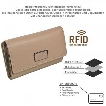 Damen Geldbörse Leder Damenbörse Portemonnaie Geldbeutel mit RFID Schutz 64270