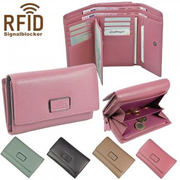 Damen Geldbörse Leder Damenbörse Portemonnaie Geldbeutel mit RFID Schutz