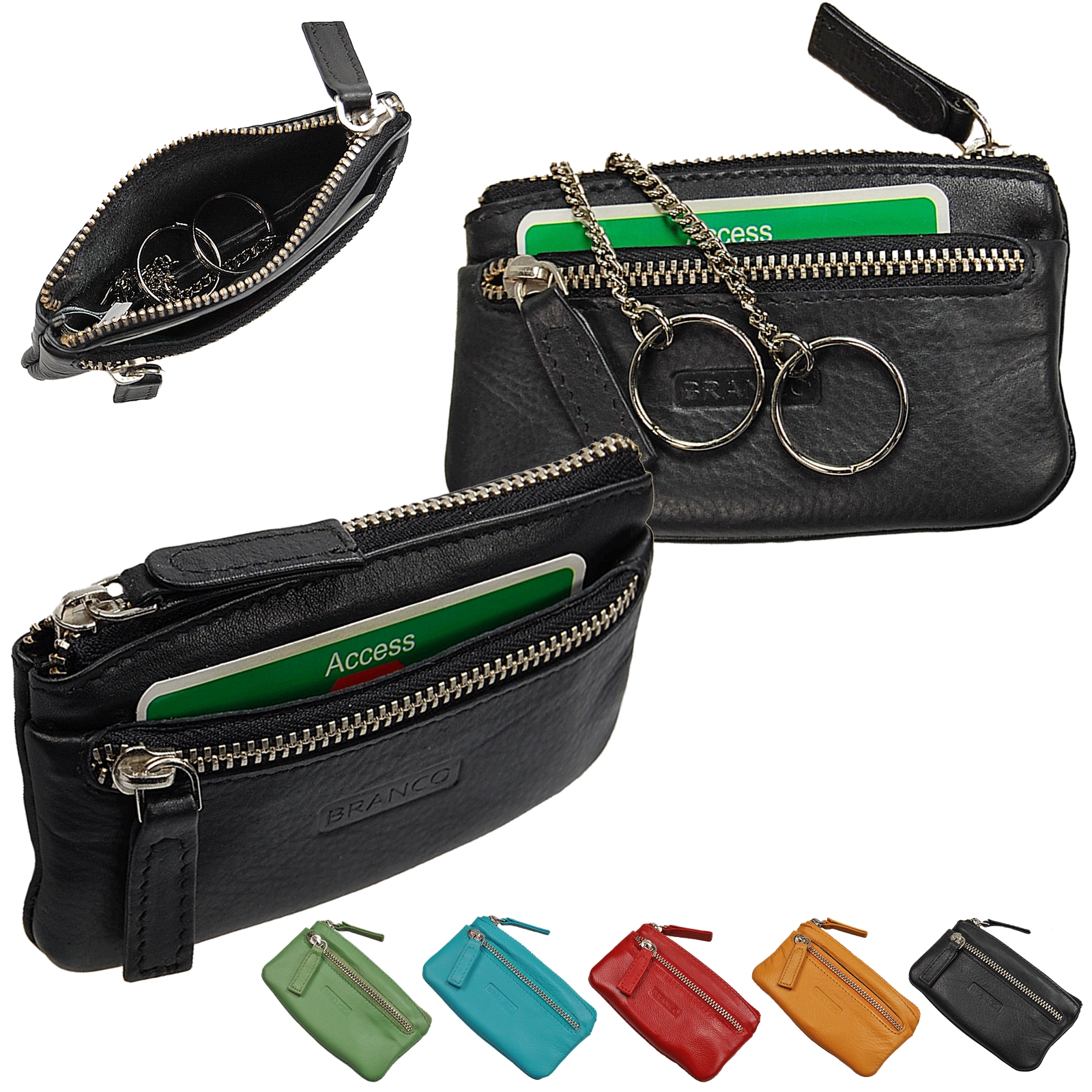 Branco E-Flagship Store - Schlüsseltasche Leder Schlüsseletui Schlüsselmappe  Auto Etui Tasche 31018