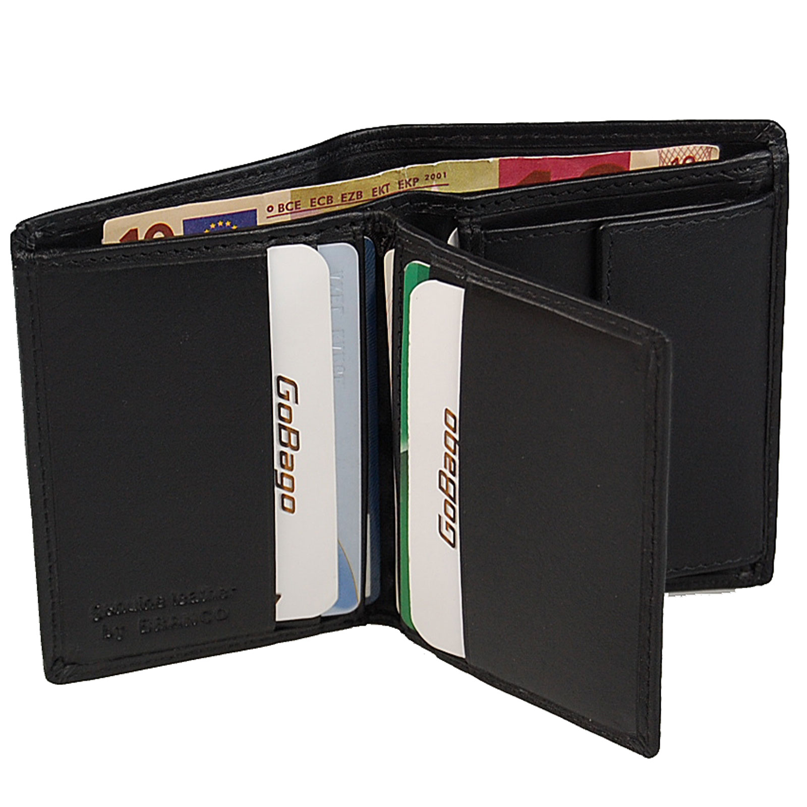 Branco Herren Gürtelbörse Aus Rindleder – 10x7 Cm, Mit Schlaufen Für Gürtel Bis 3 Cm, Schwarz
