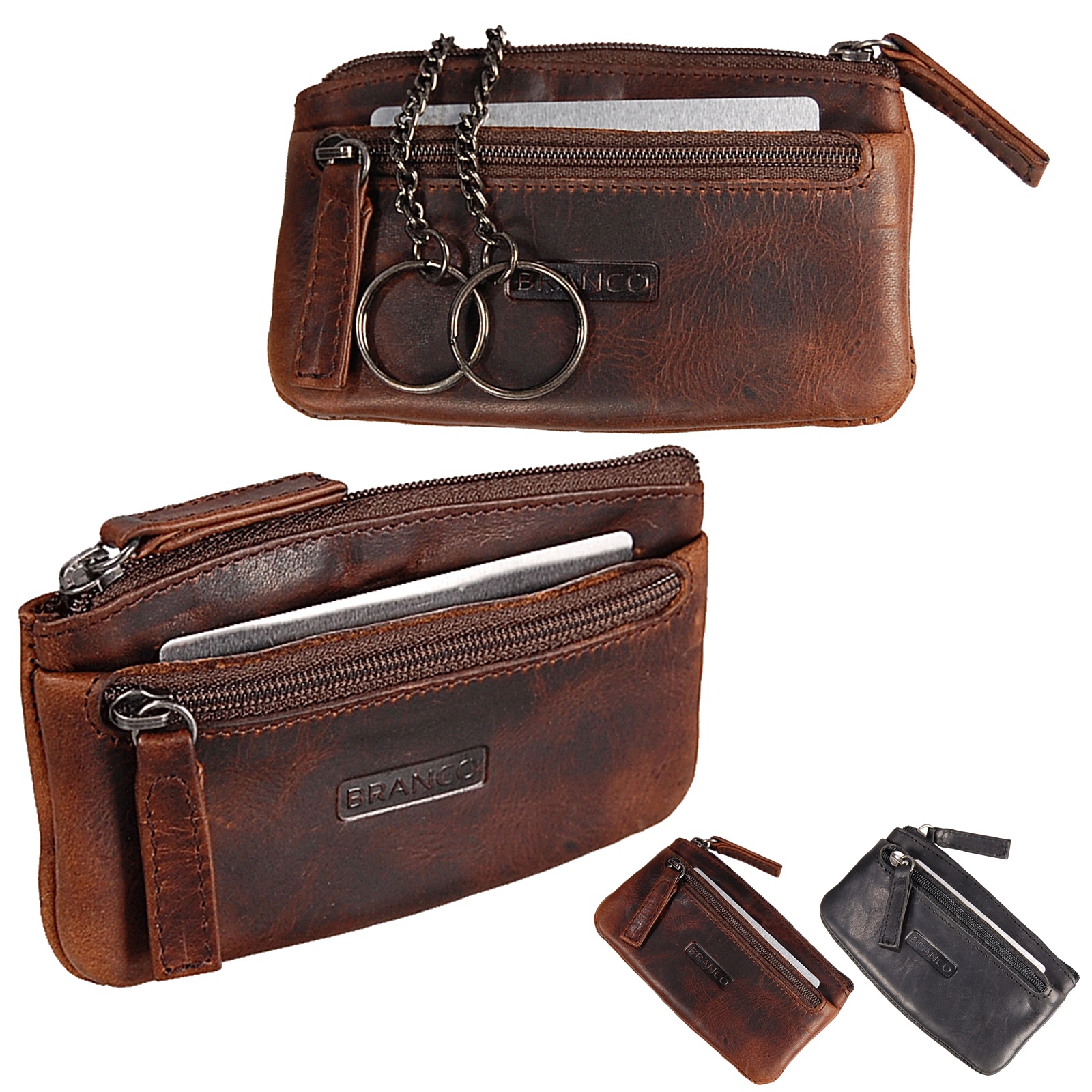 Branco E-Flagship Store - Schlüsseltasche Leder Schlüsseletui  Schlüsselmappe Auto Etui Tasche 34018