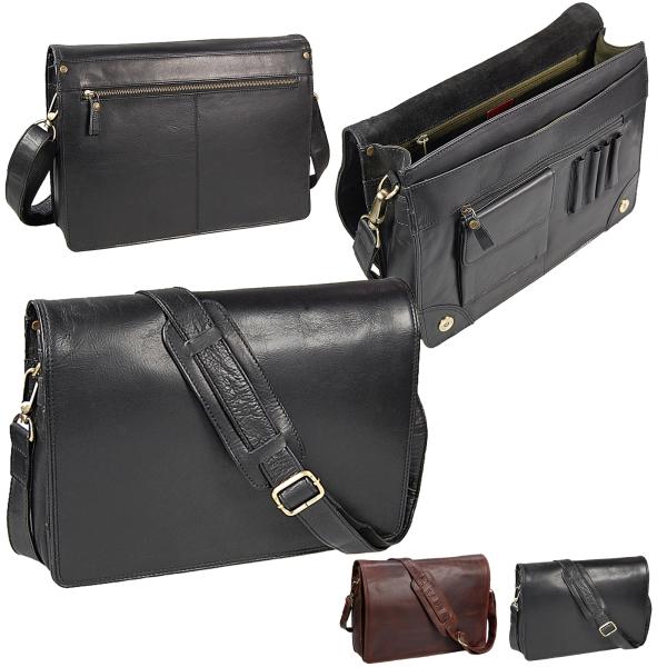Umhängetasche Leder Schultertasche Tasche Messenger Bag 38240