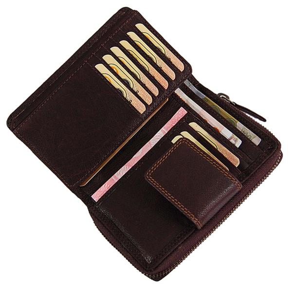 geräumige Damen Geldbörse Leder Portemonnaie Geldbeutel 70373