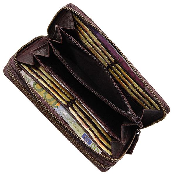 Große Damen Clutch Geldbörse Leder Damenbörse Geldbeutel Portemonnaie 70594