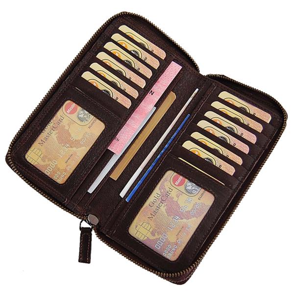 Große Damen Clutch Geldbörse Leder Damenbörse Geldbeutel Portemonnaie 70594