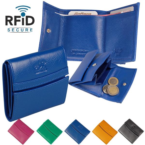 Minibörse kleine RFID Geldbörse Leder Portemonnaie Geldbeutel Damenbörse 91109