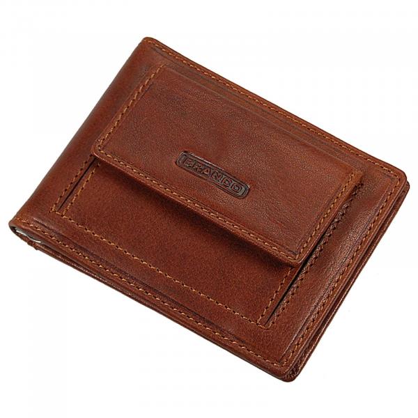 Herren Geldbörse Leder Dollarclip mit Münzfach Geldbeutel Geldclip 16749