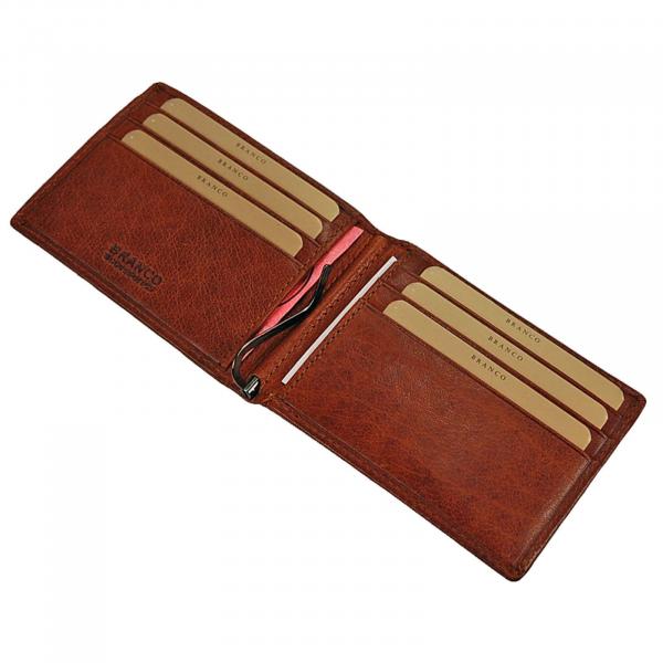 Herren Geldbörse Leder Dollarclip mit Münzfach Geldbeutel Geldclip 16749