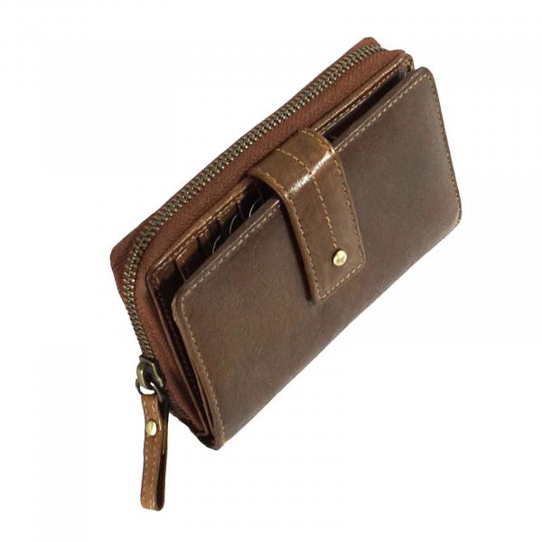 gräumige Damenbörse Leder Damen Geldbörse Portemonnaie Geldbeutel 79373