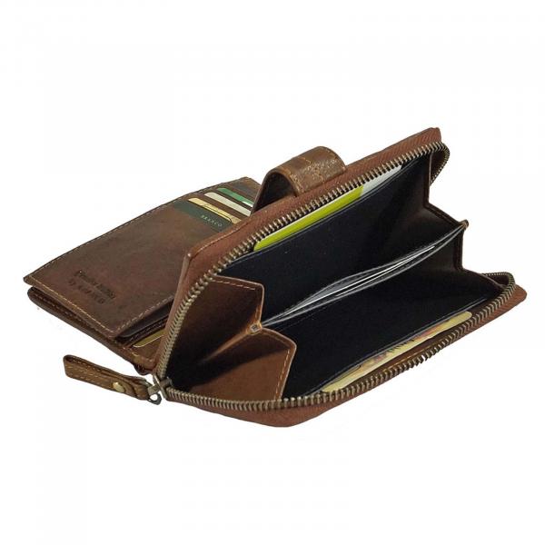 gräumige Damenbörse Leder Damen Geldbörse Portemonnaie Geldbeutel 79373