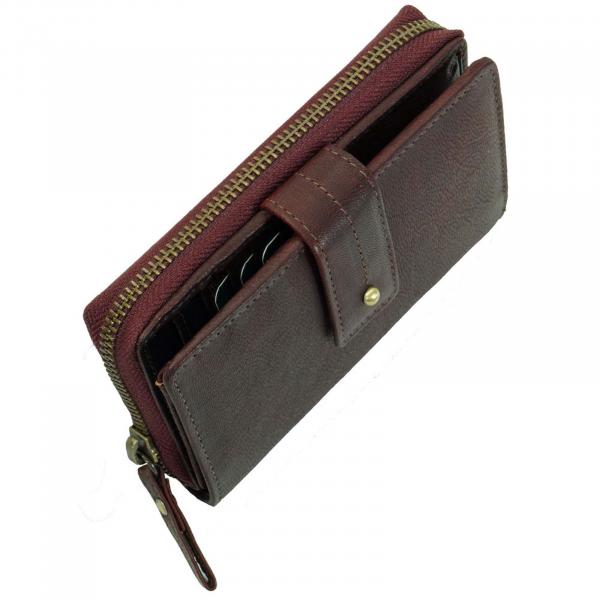 gräumige Damenbörse Leder Damen Geldbörse Portemonnaie Geldbeutel 79373