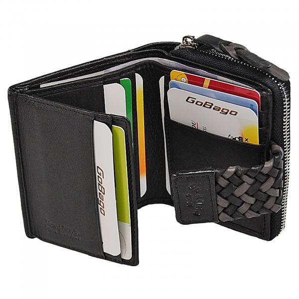 Damen Geldbörse Echt Leder Geldbeutel Portemonnaie RFID Damenbörse 56669