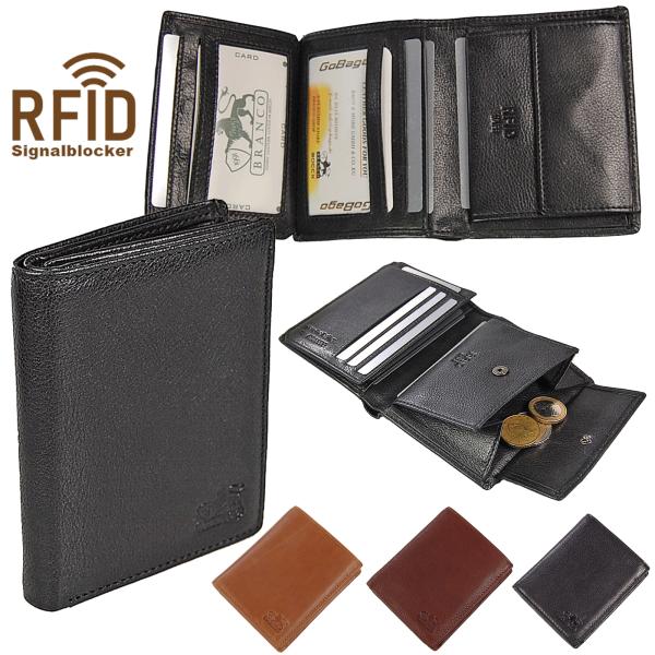 Herren Geldbörse Leder Herrenbörse RFID Geldbeutel kleines Portmonee 95059