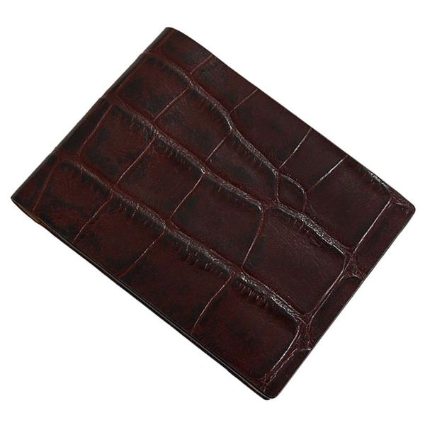 Exklusive Croco Leder Herren Geldbörse Bifold Scheintasche mit Münzgeldfach 80747