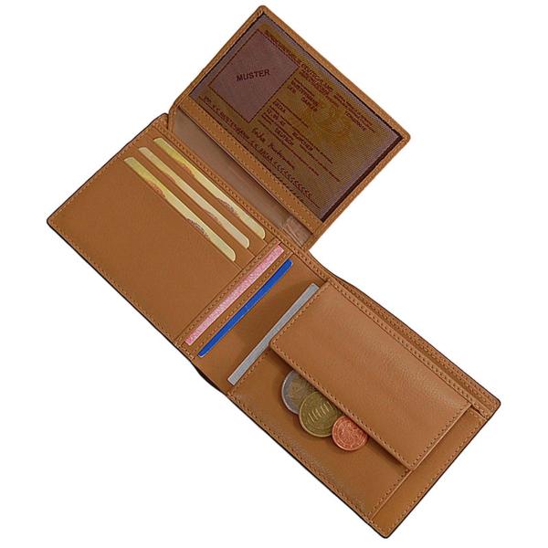 Exklusive Croco Leder Herren Geldbörse Bifold Scheintasche mit Münzgeldfach 80747