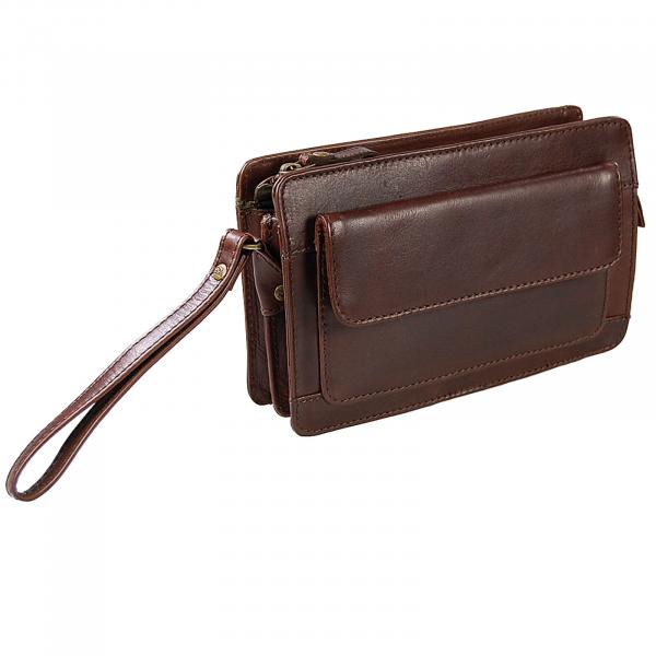 Herren Handgelenktasche Leder Herrentasche Gelenktasche Business 38495