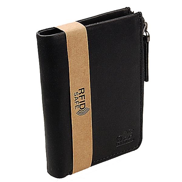 RFID Leder Herren Geldbörse Wiener Kiste Geldbeutel mit Reißverschluss 61007