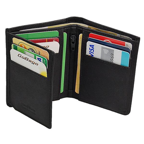 Kreditkartenetui Leder Kreditkartenhülle RFID Schutz Kartenbörse mit Scheinfach 61321
