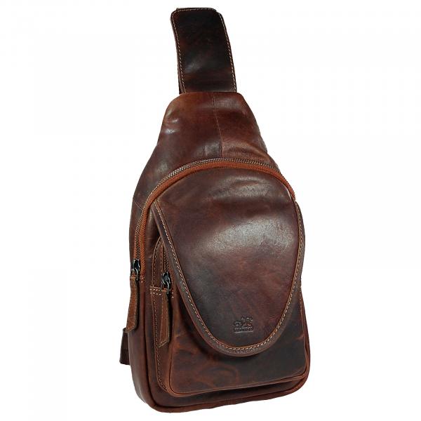 Bodybag Leder Schulterrucksack Rucksack Crossover Bag Damen Herren Tasche 61923