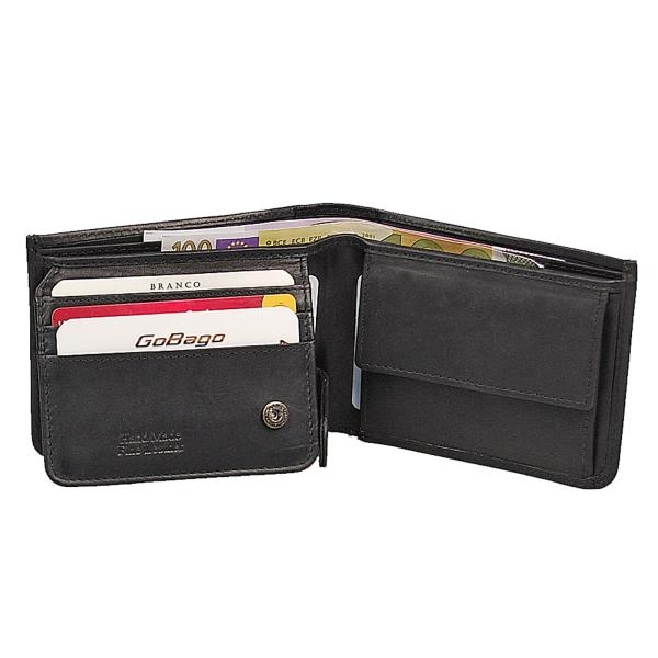 Herren Geldbeutel Leder RFID mit Schutz Querformat Portemonnaie Geldbörse 61943