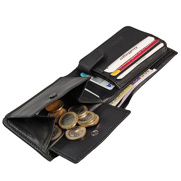 Herren Geldbeutel Leder RFID mit Schutz Querformat Portemonnaie Geldbörse 61943