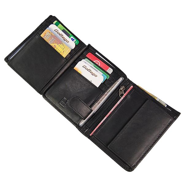 Herren Geldbörse RFID Schutz Hochformat Portemonnaie Echtleder Geldbeutel Hochformat 61951