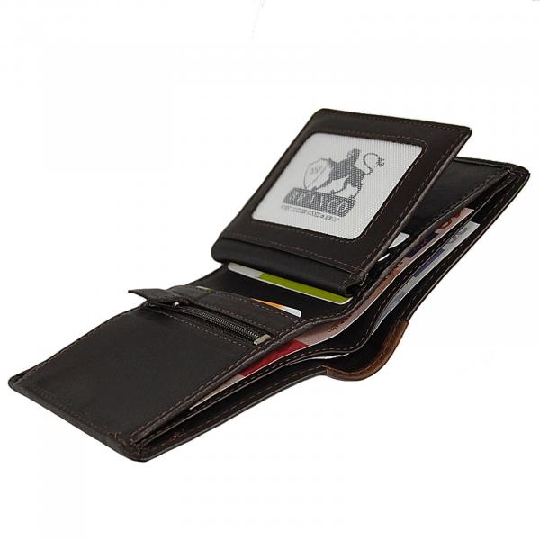 Geldbörse Leder Herrenbörse RFID Schutz Münzgeldfach Reißversluss 60948